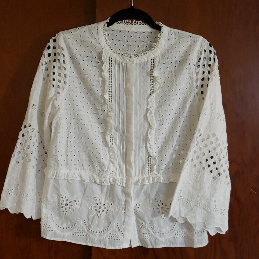White Eyelet Blouse